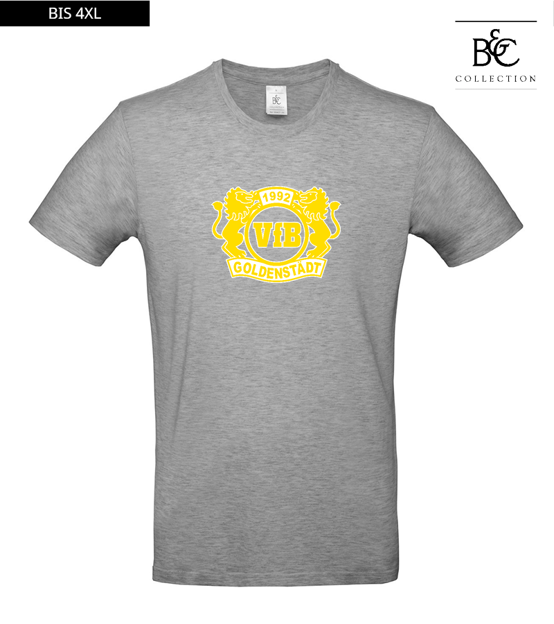 B&C Herren T-Shirt Sports Grey "Anton Frontprint"