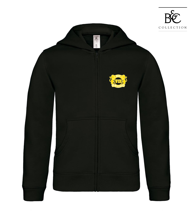 B&C Kinder Zipped Hoodie Black "Anton"