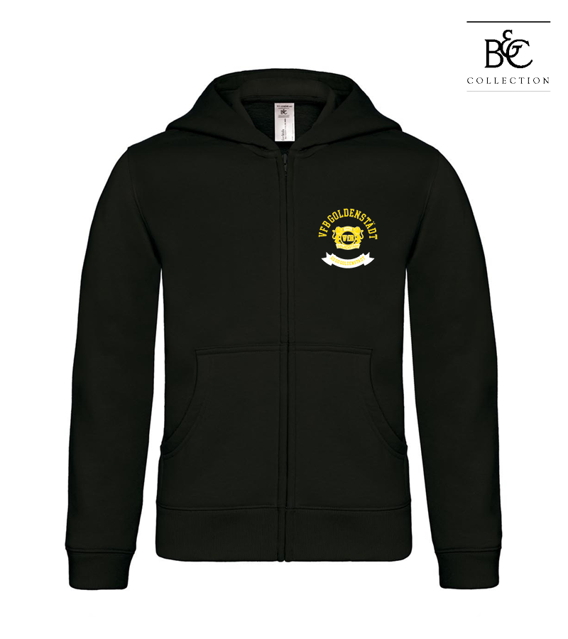 B&C Kinder Zipped Hoodie Black "Bono"