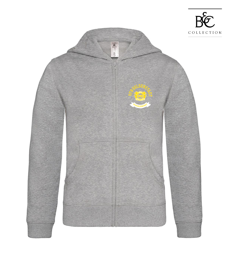 B&C Kinder Zipped Hoodie Heather Grey "Bono"