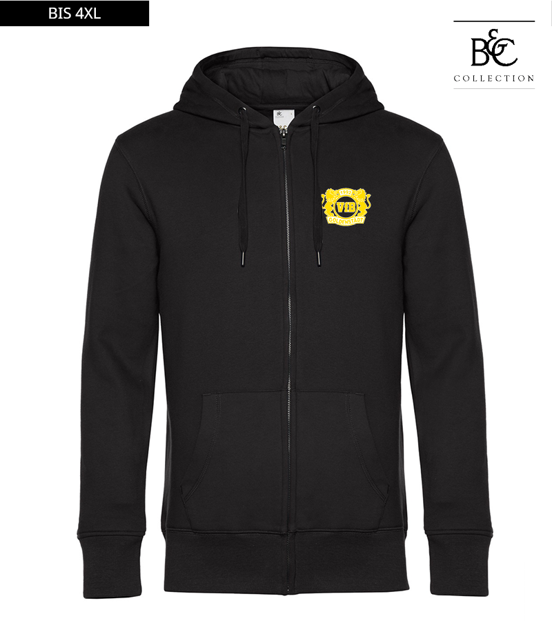 B&C Herren Zipped Hoodie Black Pure "Anton"