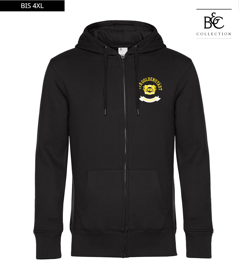 B&C Herren Zipped Hoodie Black Pure "Bono"