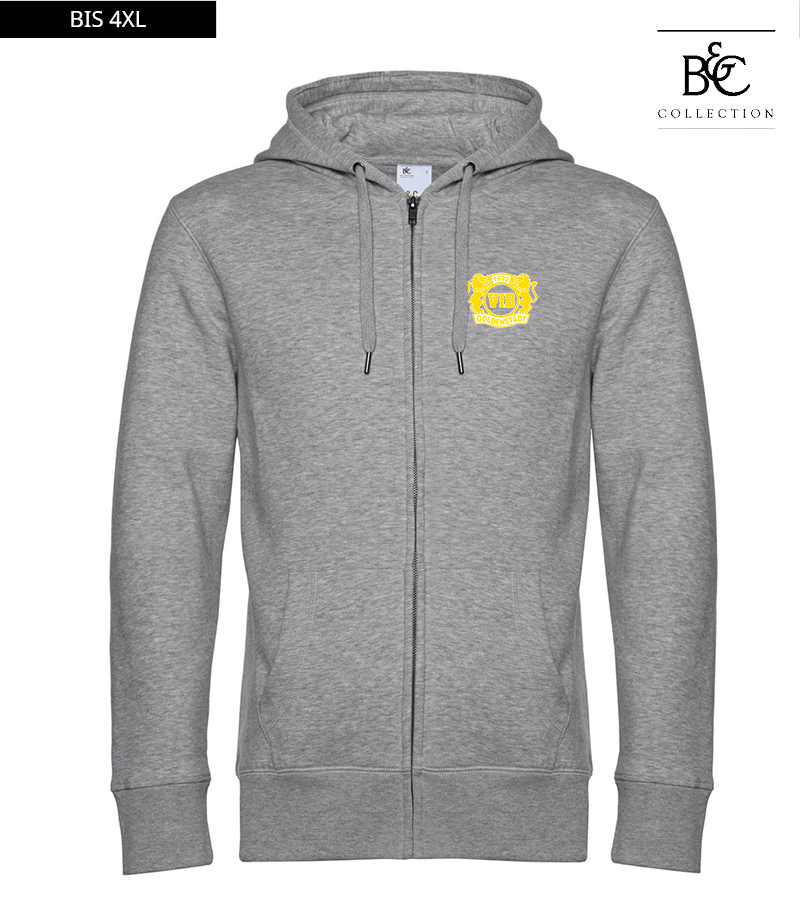 B&C Herren Zipped Hoodie Heather Grey "Anton"