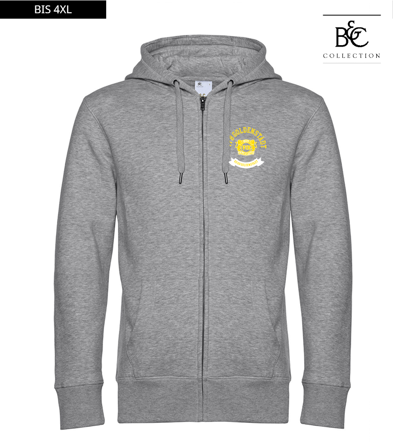 B&C Herren Zipped Hoodie Heather Grey "Bono"