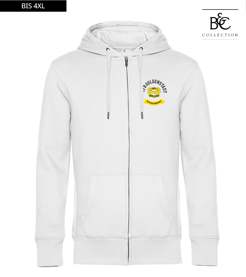 B&C Herren Zipped Hoodie White "Bono"