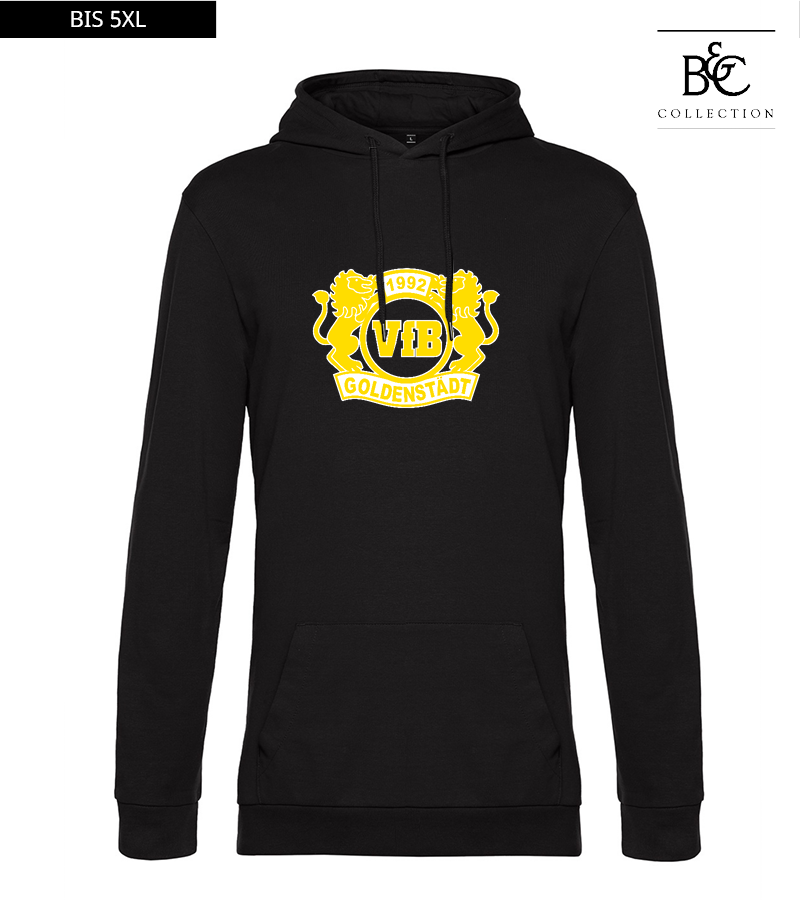 B&C Herren Hoodie Black Pure "Anton Frontprint"