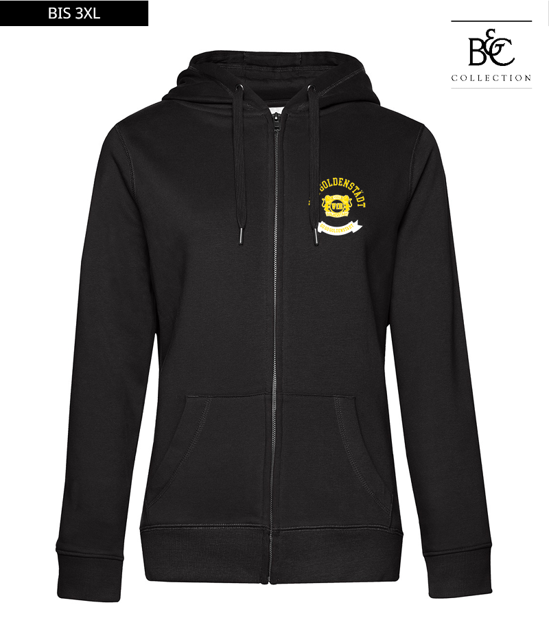 B&C Damen Zipped Hoodie Black Pure "Bono"