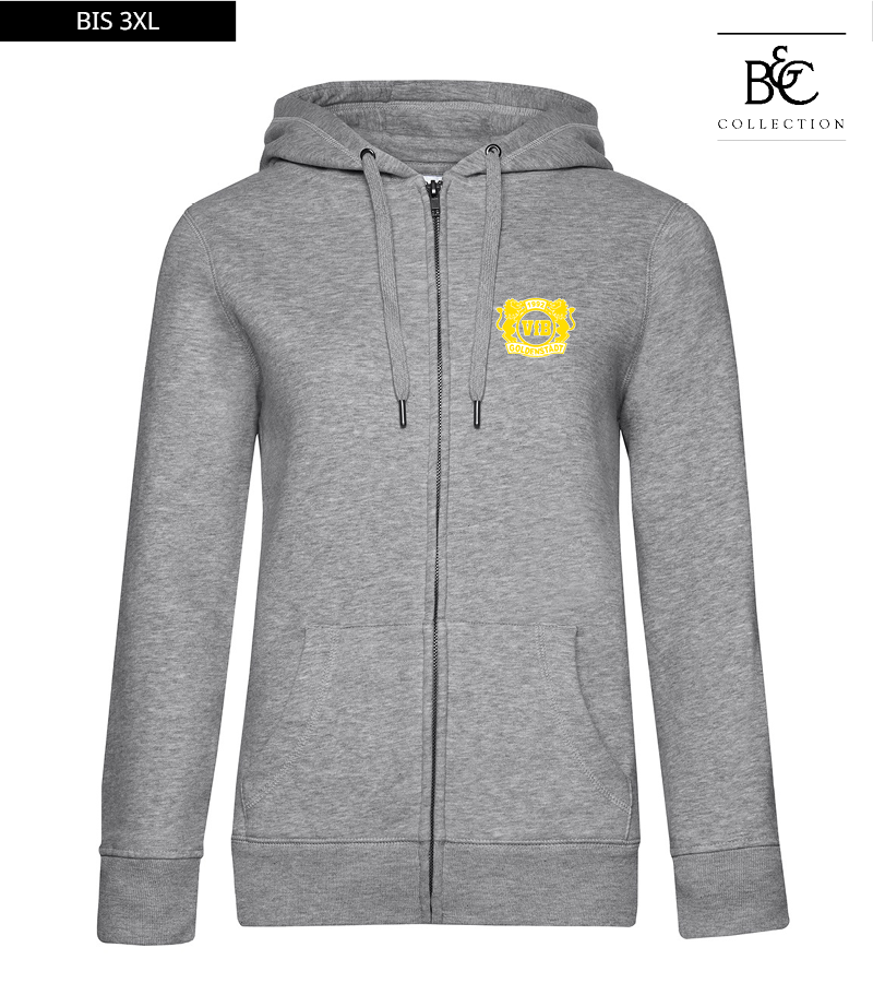B&C Damen Zipped Hoodie Heather Grey "Anton"