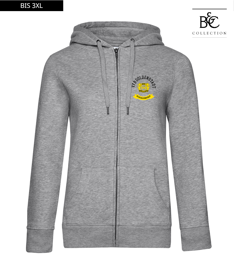 B&C Damen Zipped Hoodie Heather Grey "Bono"