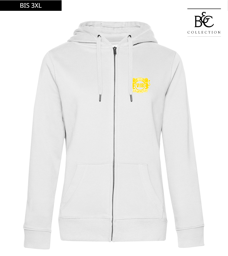 B&C Damen Zipped Hoodie White "Anton"