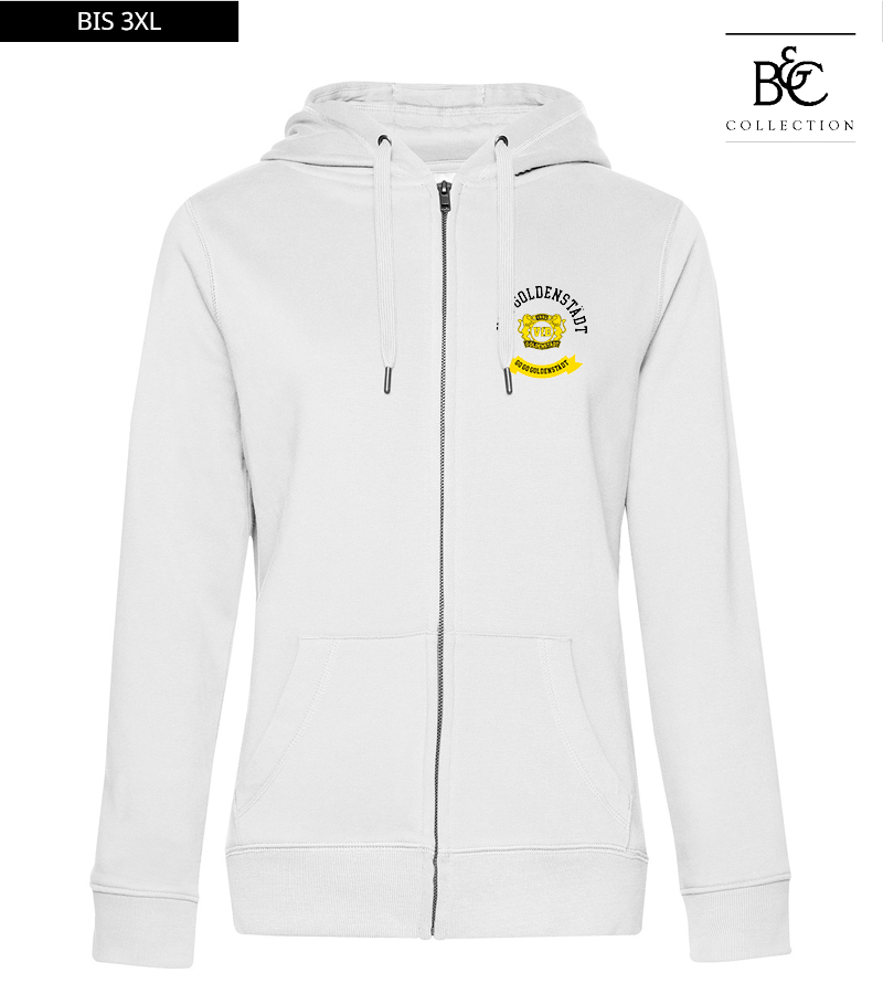 B&C Damen Zipped Hoodie White "Bono"