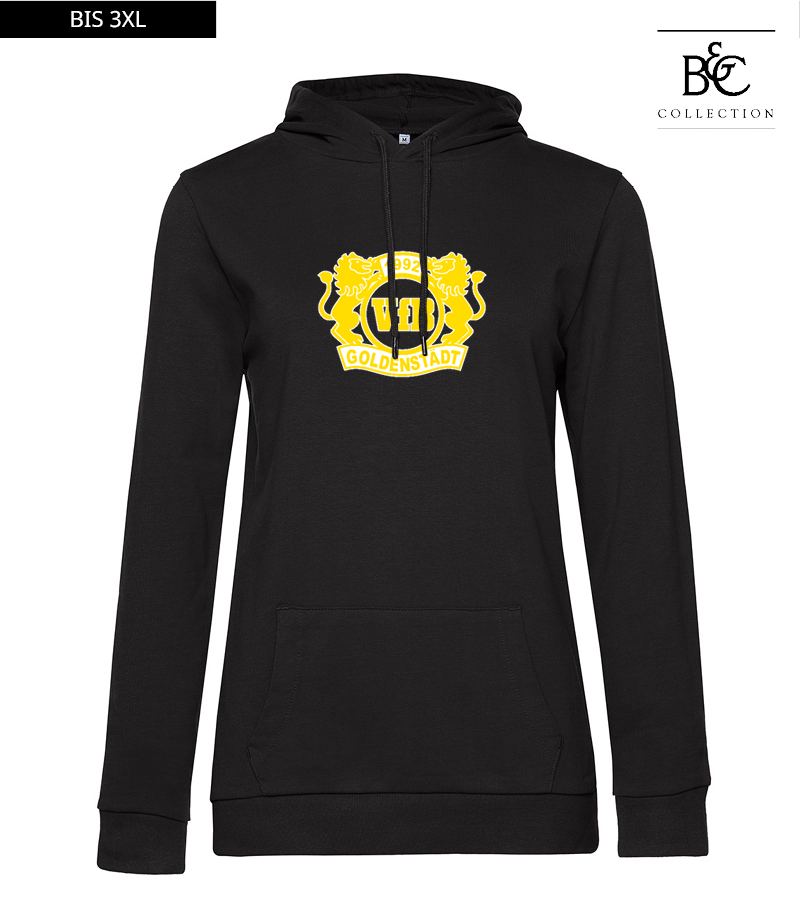 B&C Damen Hoodie Black Pure "Anton Frontprint"