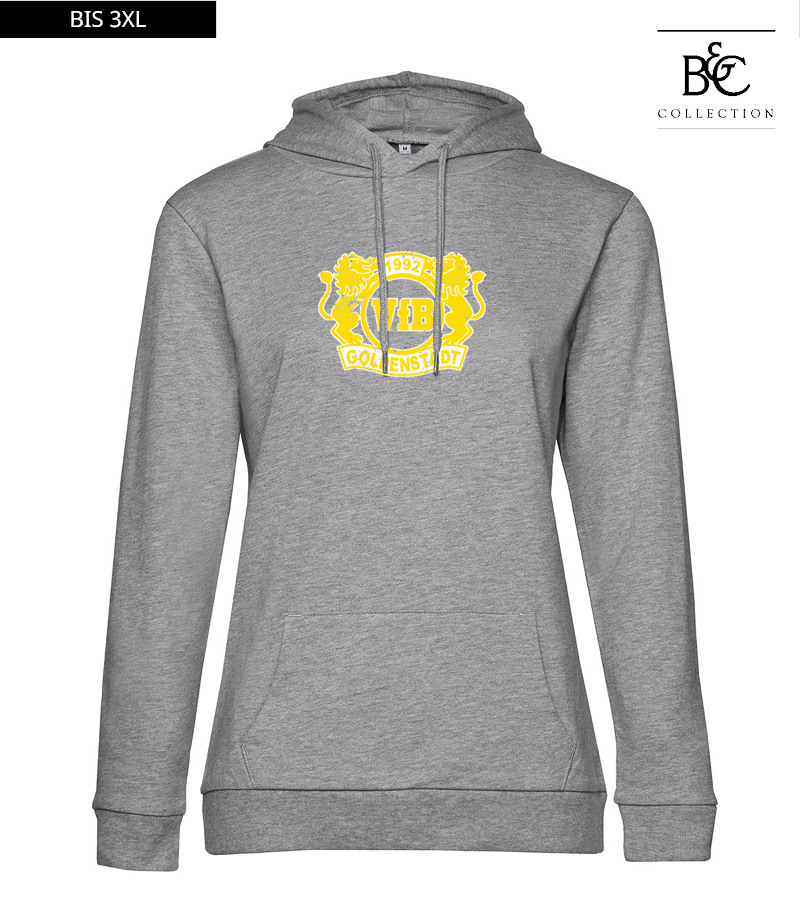 B&C Damen Hoodie Heather Grey "Uwe Frontprint"