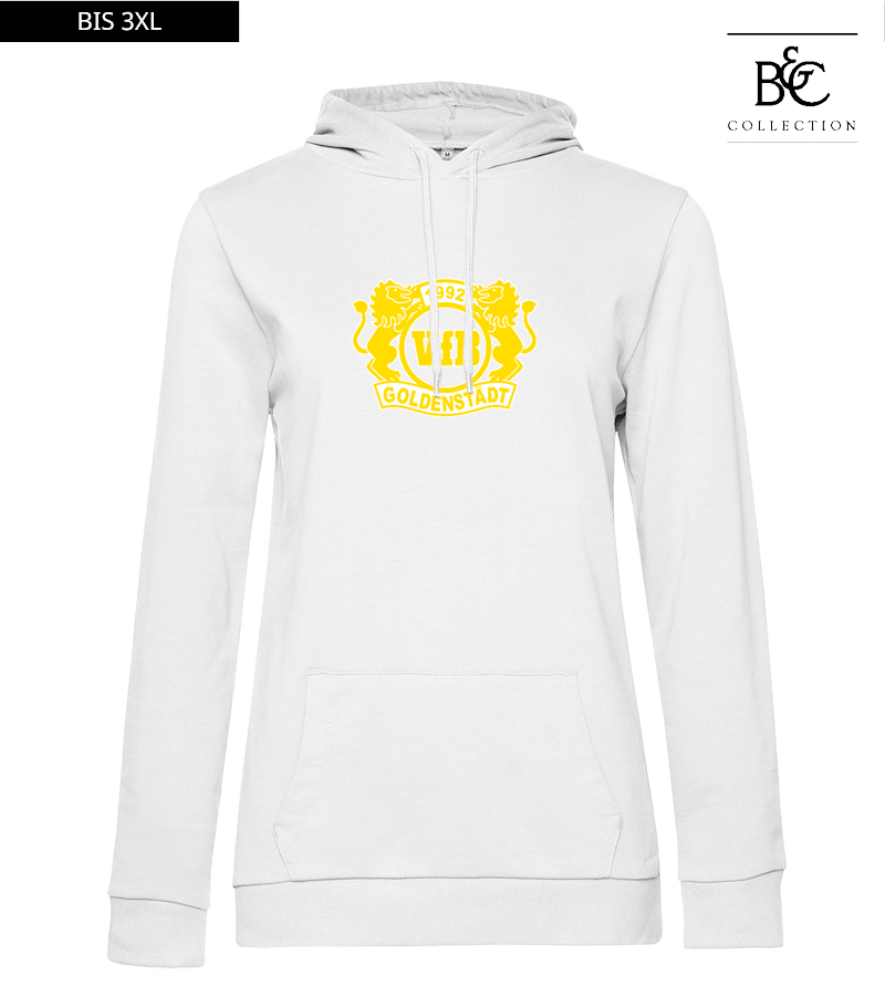B&C Damen Hoodie White "Anton Frontprint"