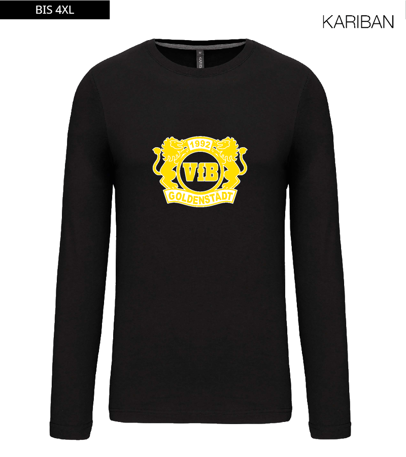Kariban Herren Langarmshirt Black "Anton Frontprint"
