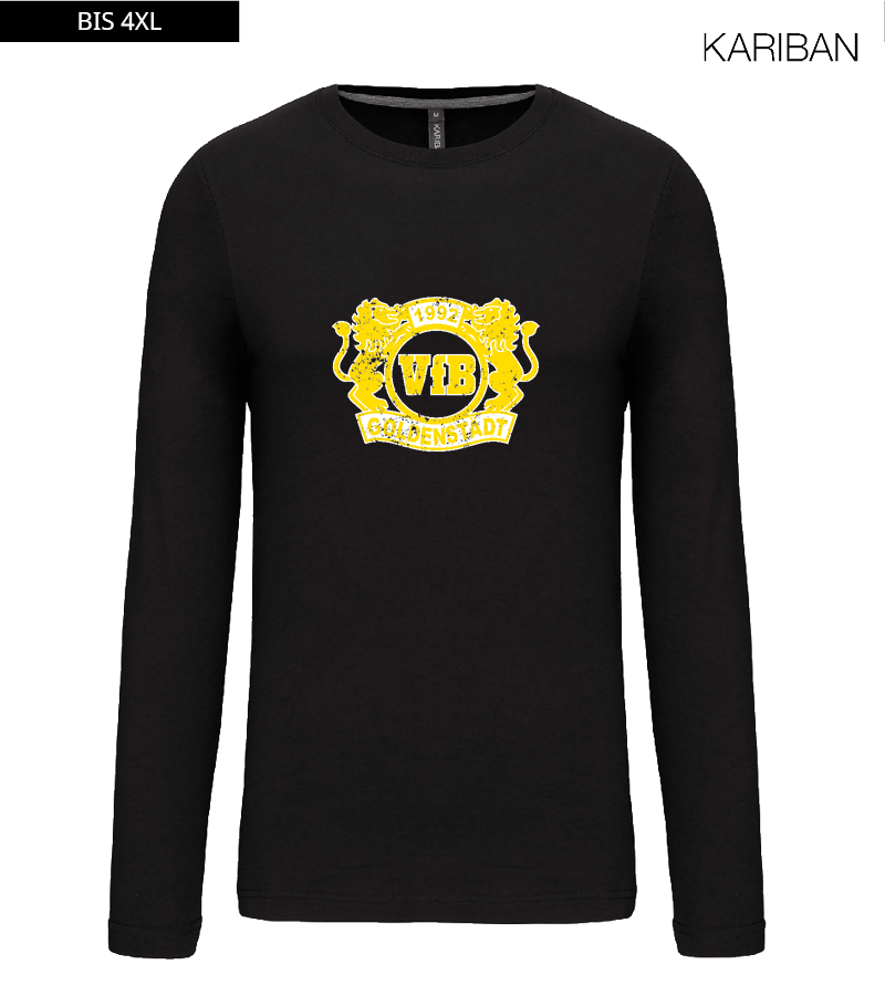 Kariban Herren Langarmshirt Black "Uwe Frontprint"