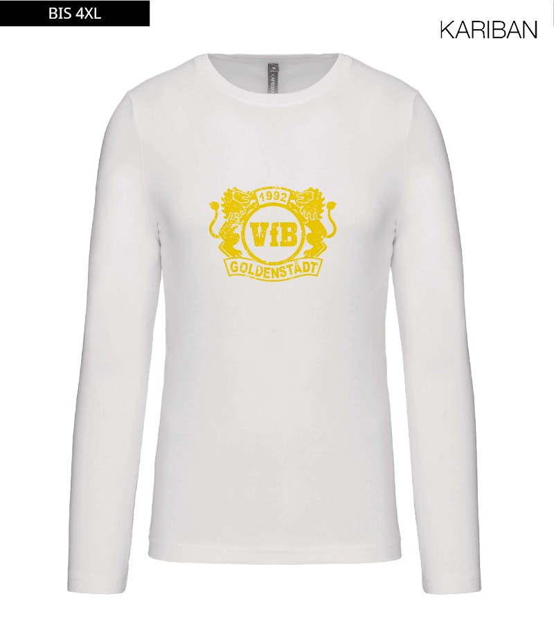 Kariban Herren Langarmshirt White "Uwe Frontprint"