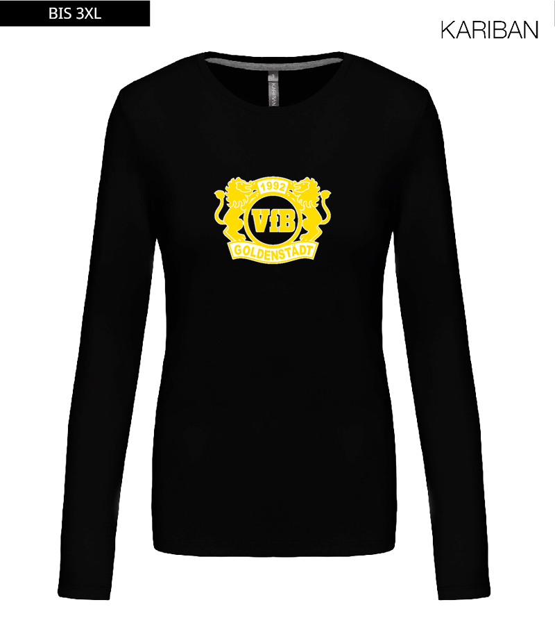 Kariban Damen Langarmshirt Black "Anton Frontprint"