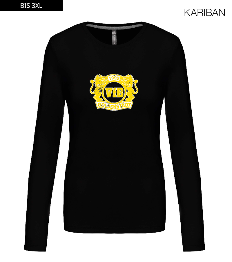 Kariban Damen Langarmshirt Black "Uwe Frontprint"