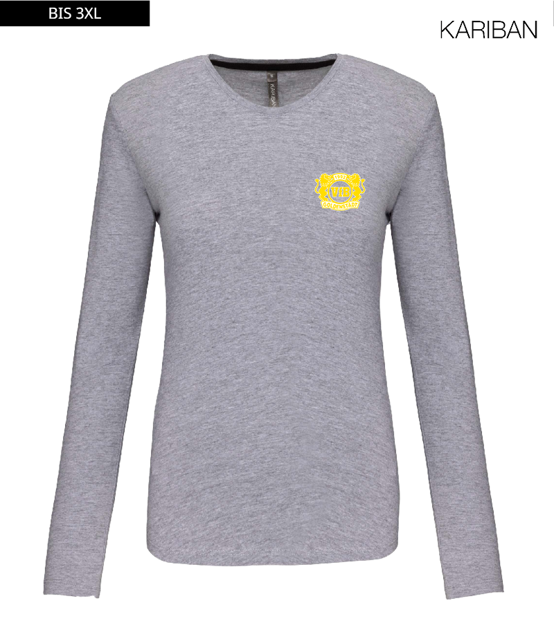 Kariban Damen Langarmshirt Oxford Grey "Anton"