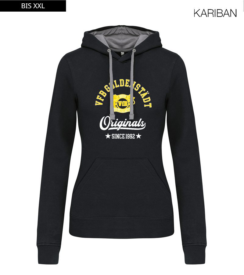 Kariban Damen Hoodie Black Fine Grey "Jacob"