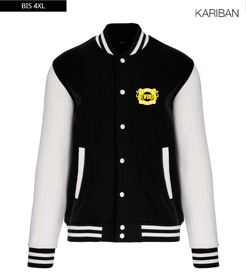 Kariban Unisex Collegejacke Black White "Anton"