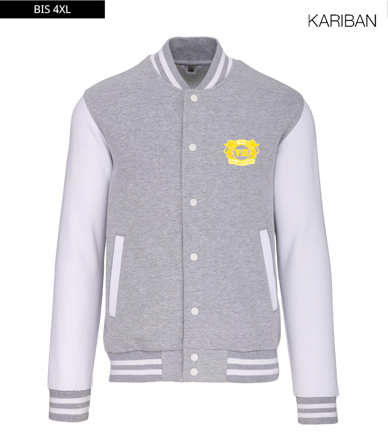 Kariban Unisex Collegejacke Oxford-Grey White "Anton"