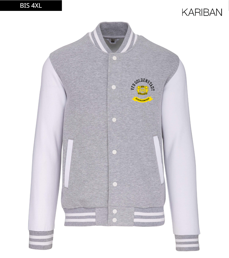 Kariban Unisex Collegejacke Oxford-Grey White "Bono"