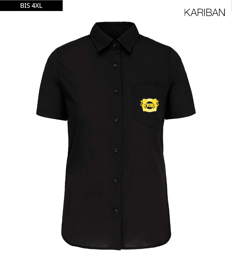 Kariban Damen Kurzarmbluse Black "Anton"