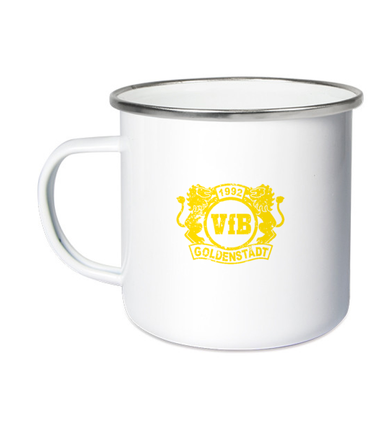 Emailletasse White Silver "Uwe" B