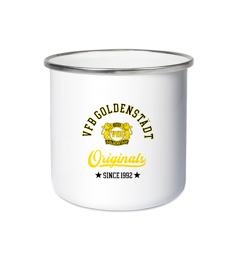 Emailletasse White Silver "Jacob" A