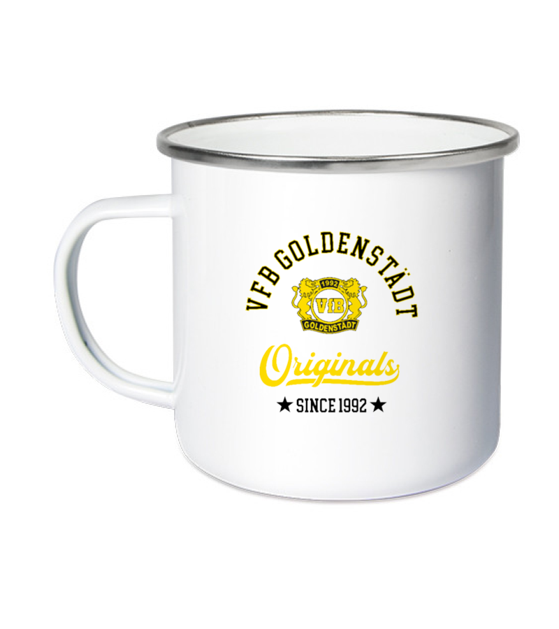 Emailletasse White Silver "Jacob" B