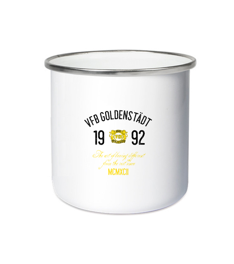 Emailletasse White Silver "Isack" A