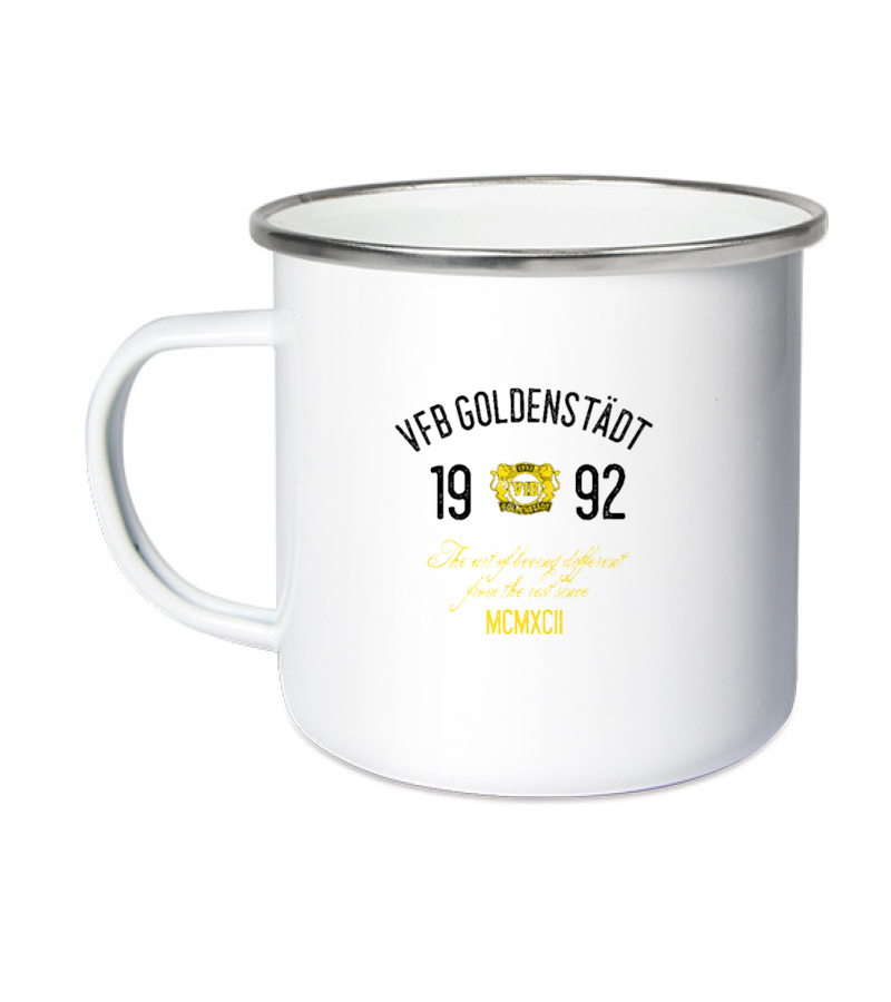 Emailletasse White Silver "Isack" B