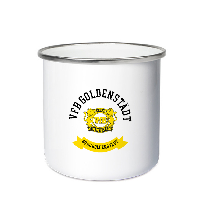 Emailletasse White Silver "Bono" A
