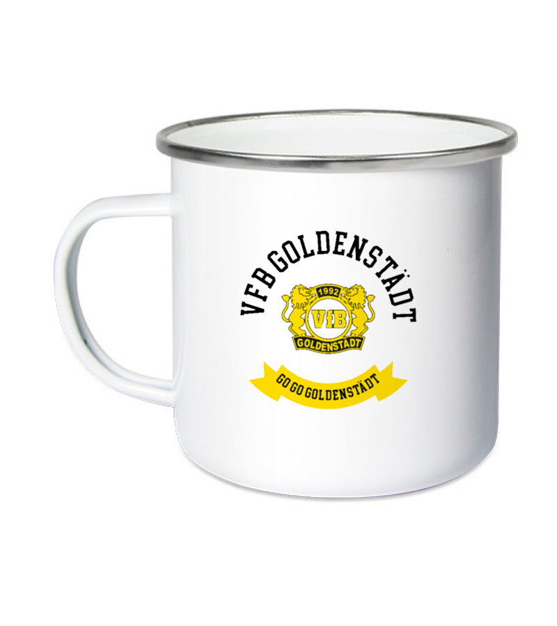 Emailletasse White Silver "Bono" B